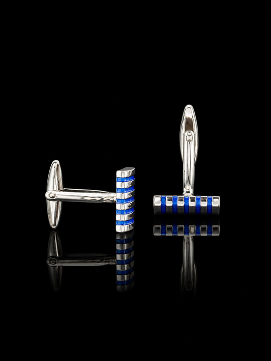 Royal Blue Stripe Cufflinks