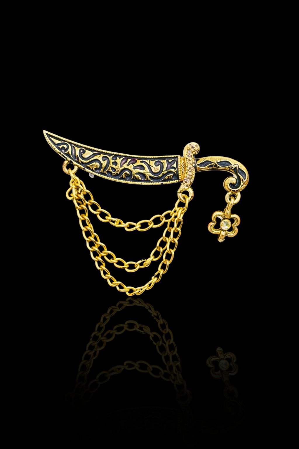 Royal Dagger Chain Brooch