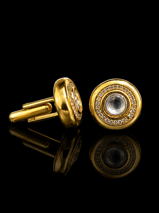 Golden Halo Crystal Cufflinks