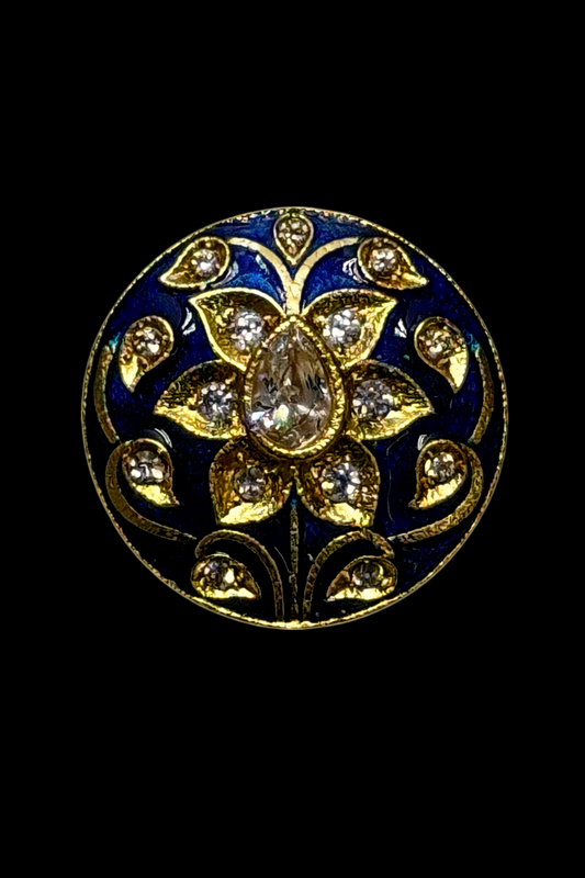 Royal Midnight Bloom Bandhgala Button