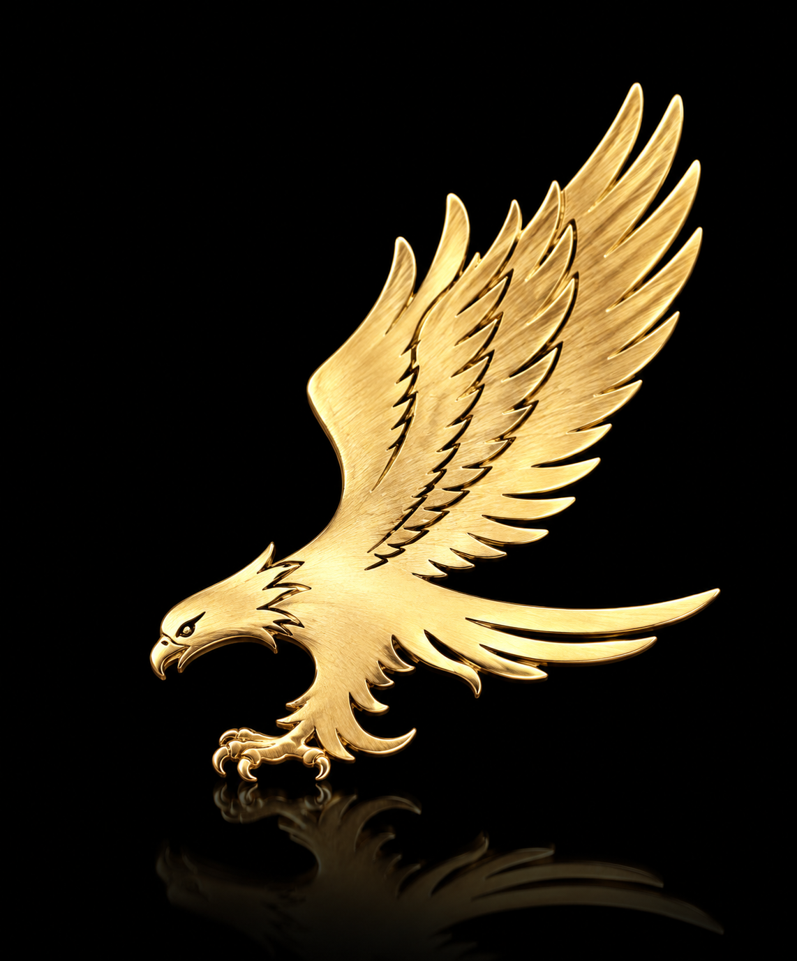 Golden Eagle Wing Brooch