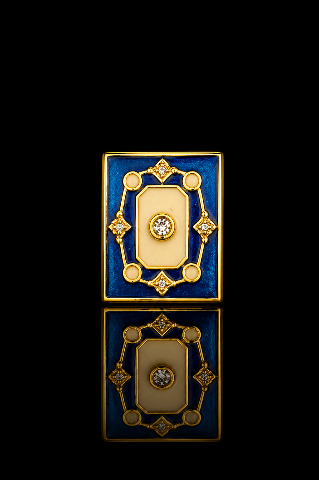Royal Sapphire Square Brooch Pin
