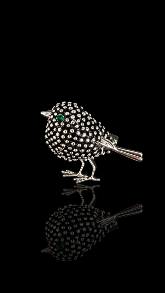 Pebble Nest Bird Brooch