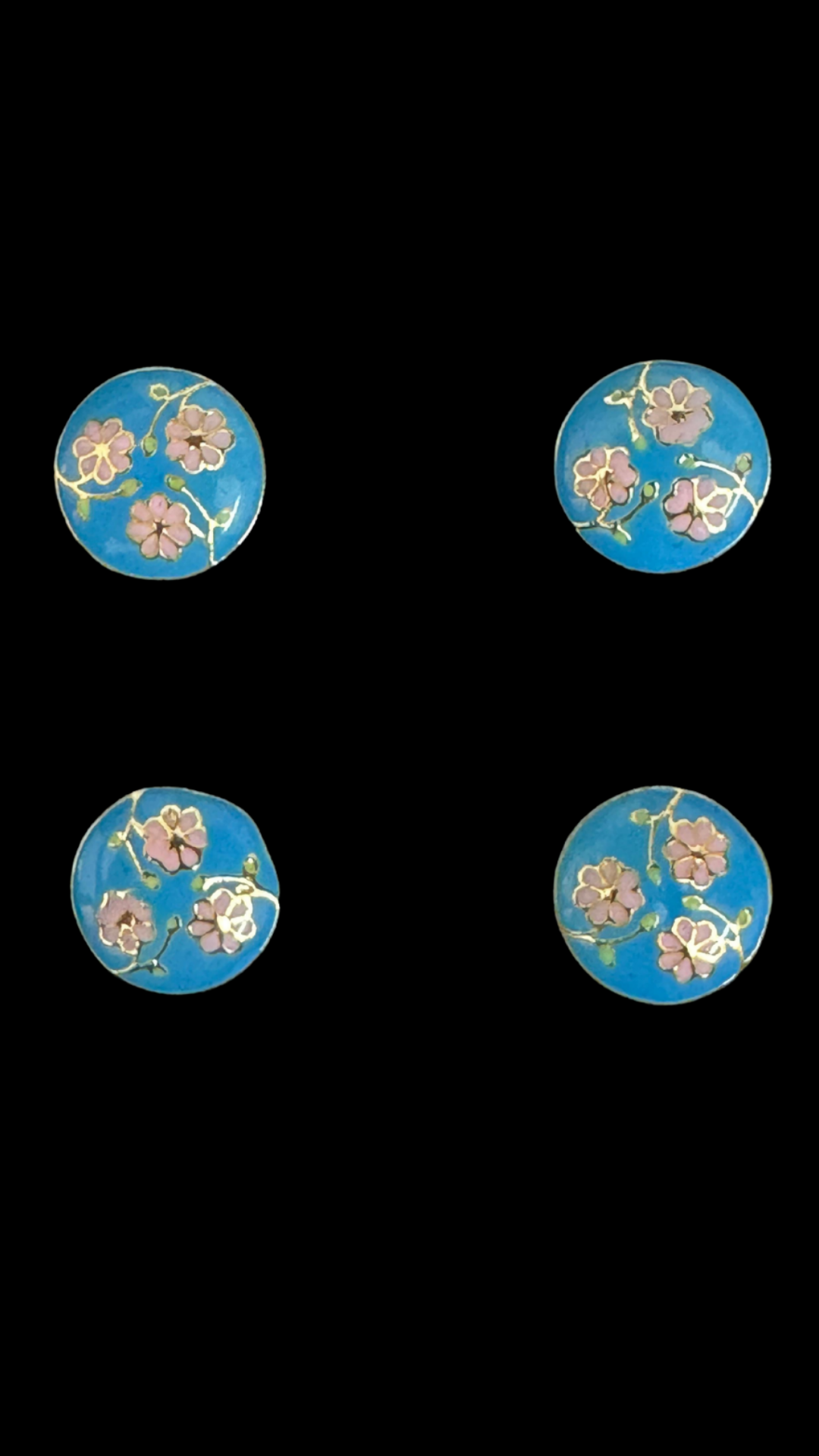 Azure Blossom Kurta Button