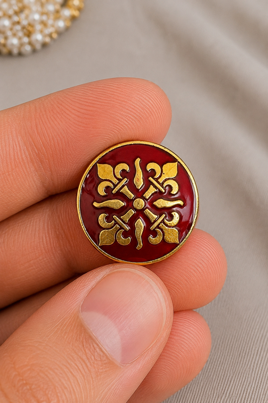 Royal Crimson Heritage Bandhgala Button