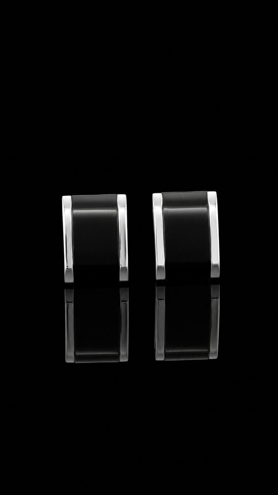 Sleek Black Curve Cufflinks