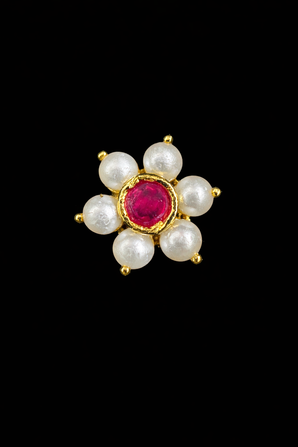 Pearl Ruby Floral Kurta Button