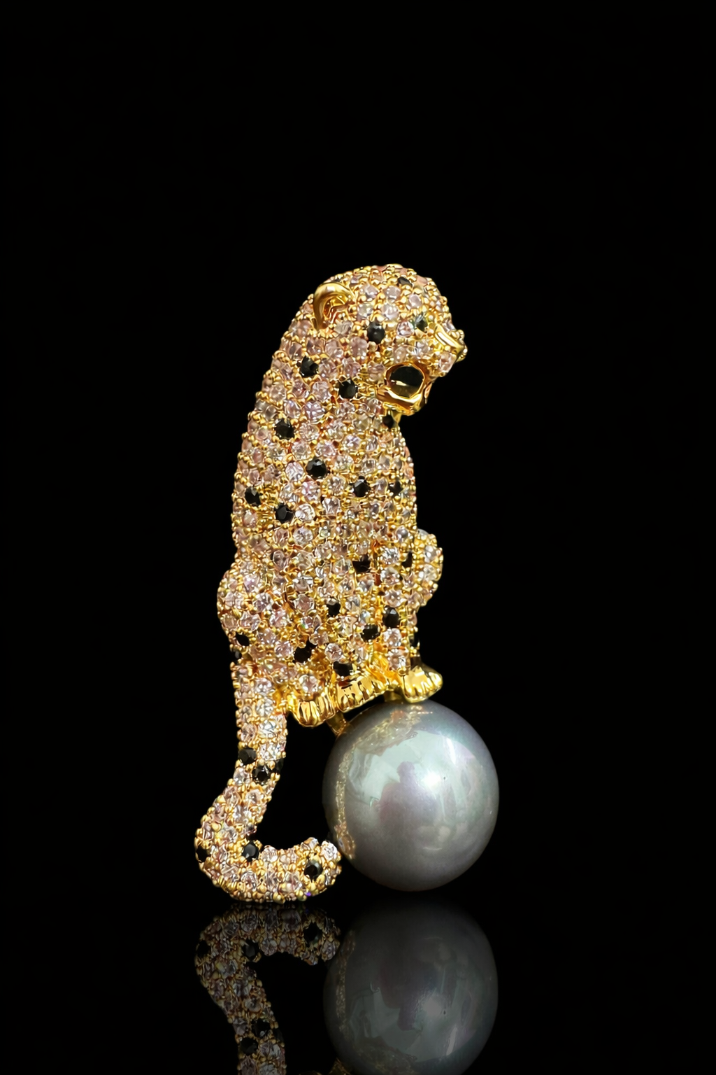 Royal Leopard Pearl Brooch