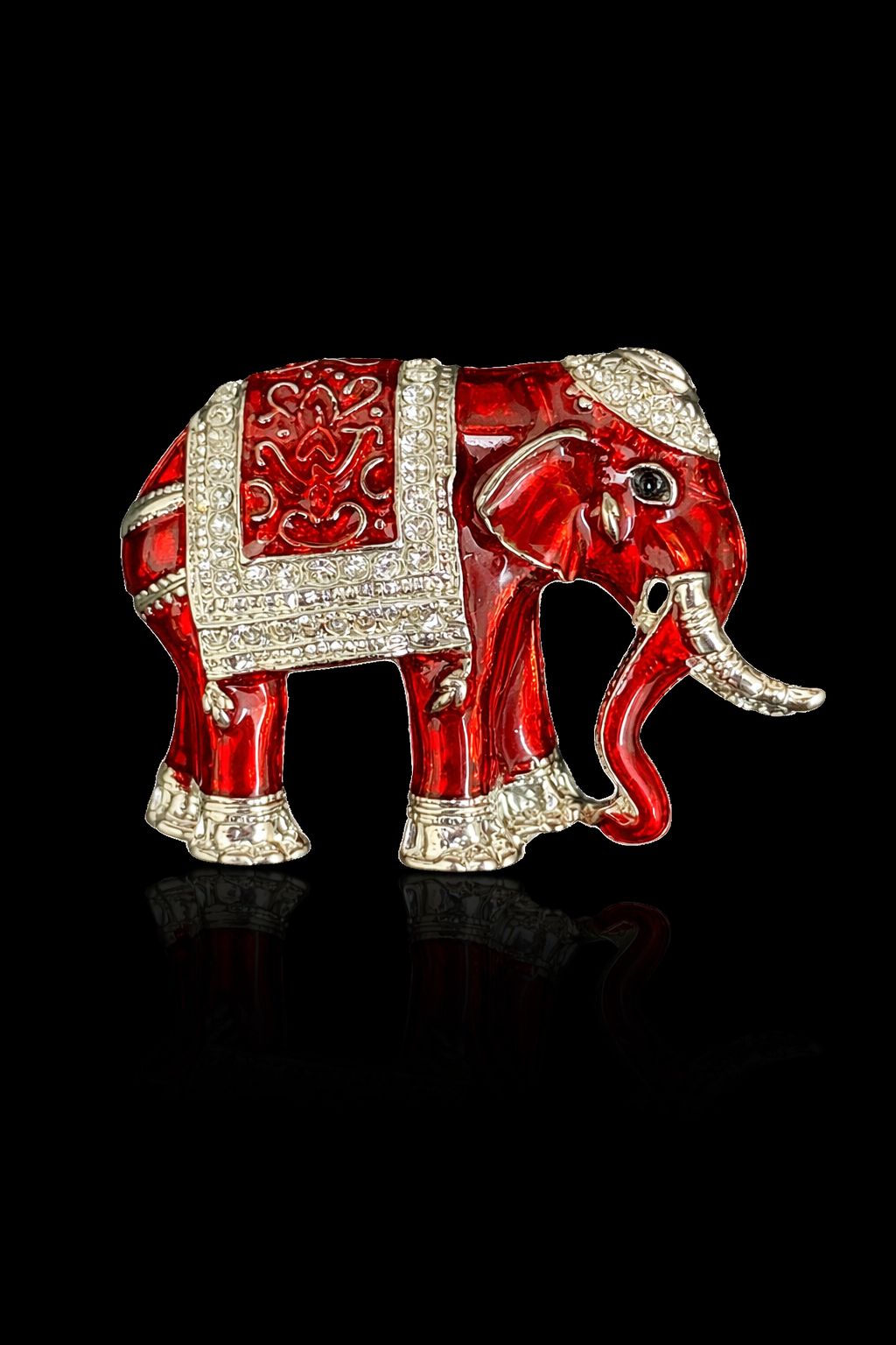 Royal Crimson Elephant Brooch