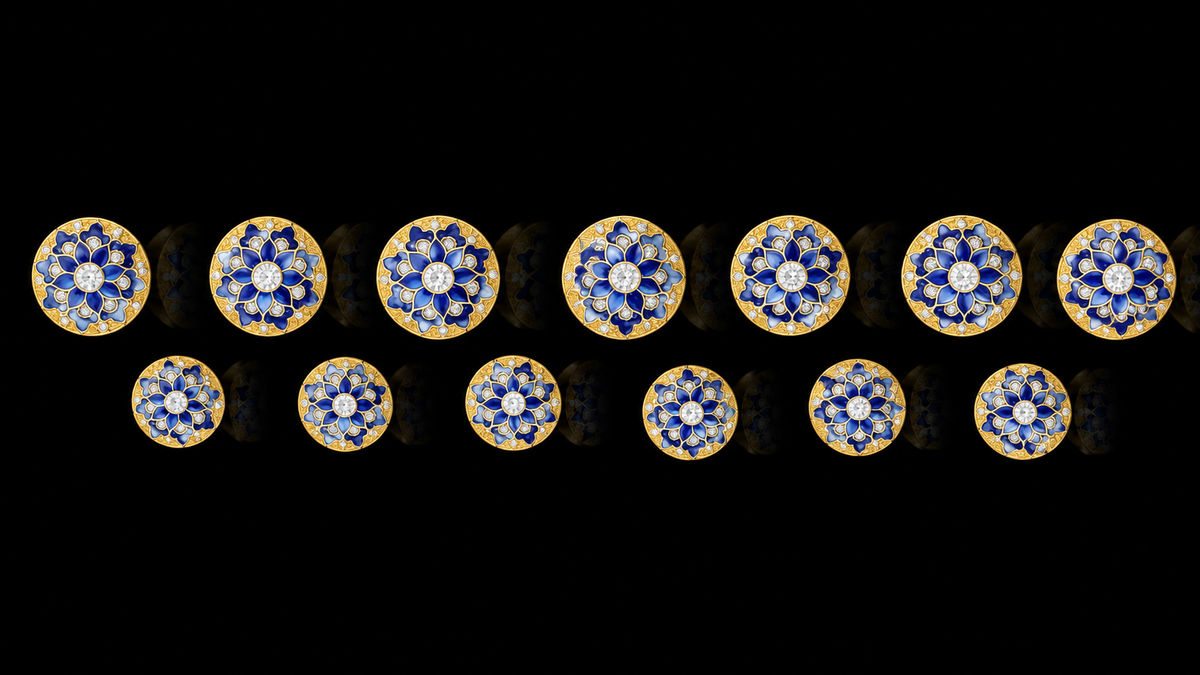 Royal Floral Enamel Bandhgala Button
