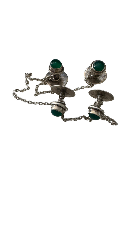 Silver Kurta Stone Buttons