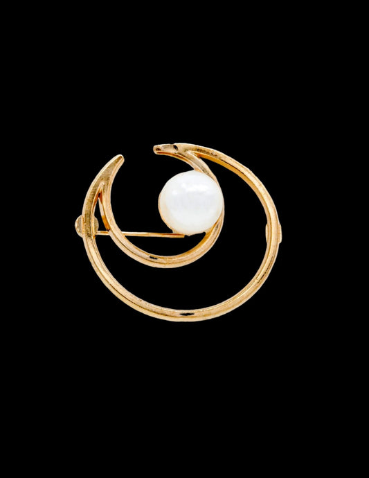 Luna Orbit Pearl Brooch