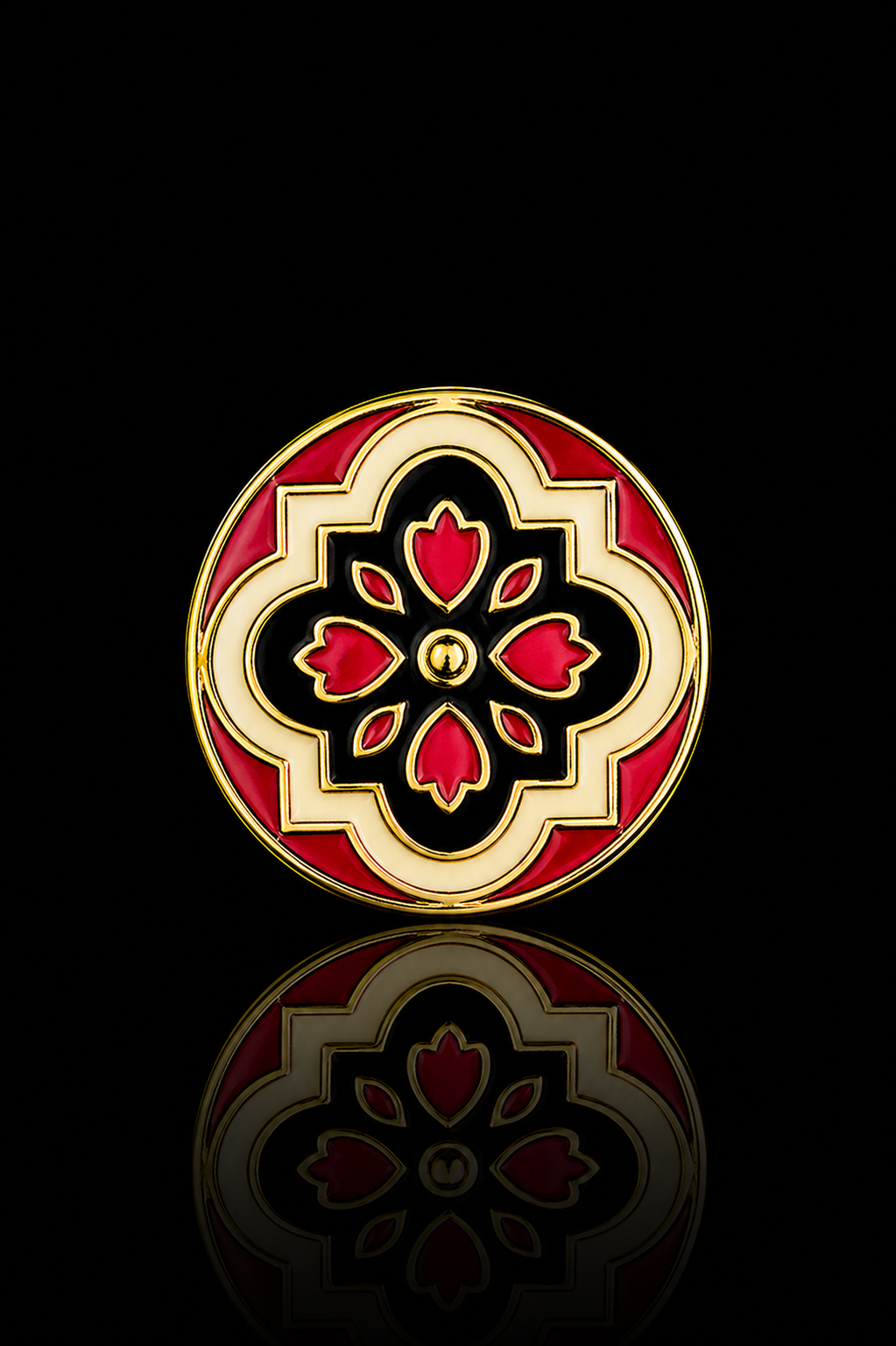 Royal Floral Round Brooch Pin