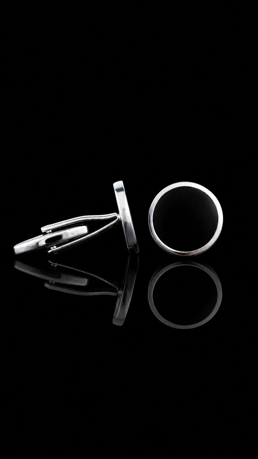 Midnight Crest Round Cufflinks