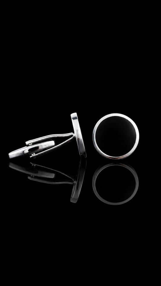 Midnight Crest Round Cufflinks