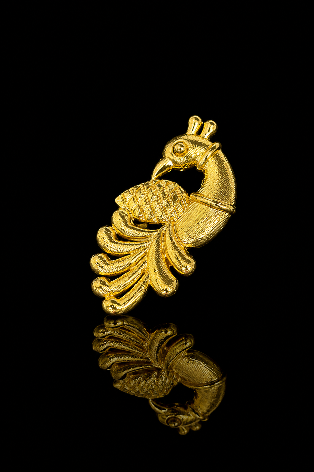 Royal Golden Peacock Lapel Pin