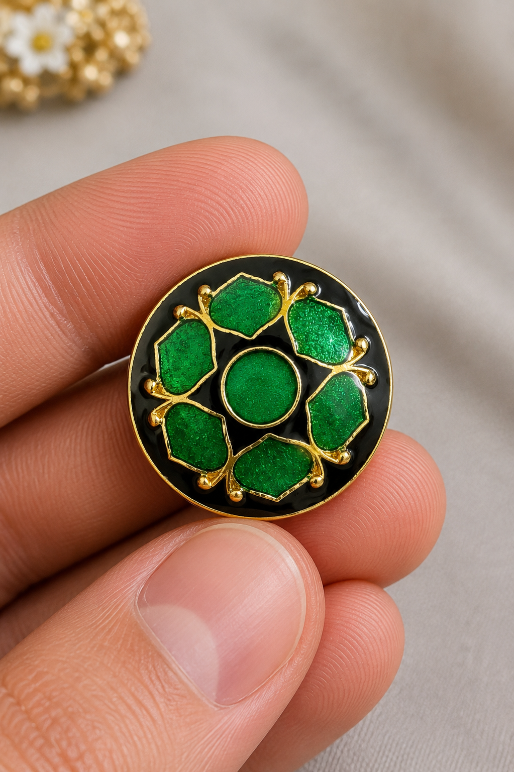 Heritage Lotus Bandhgala Button Set