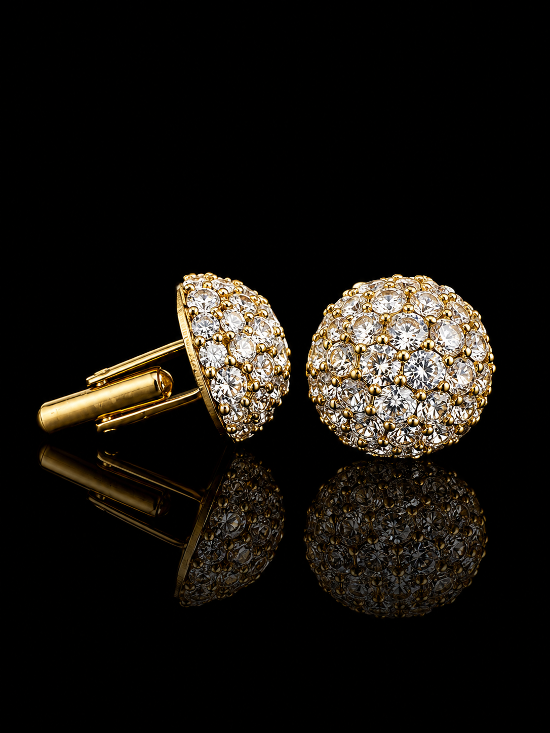 Golden Crystal Cluster Cufflinks