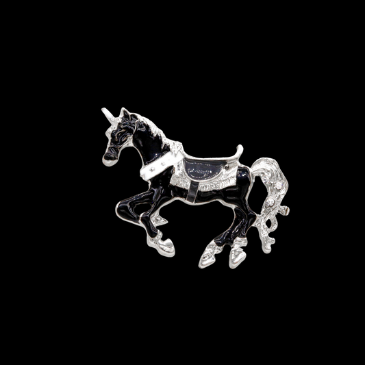 Midnight Unicorn Brooch