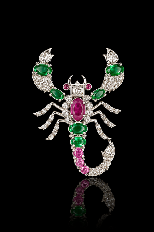Imperial Scorpion Navratna Brooch