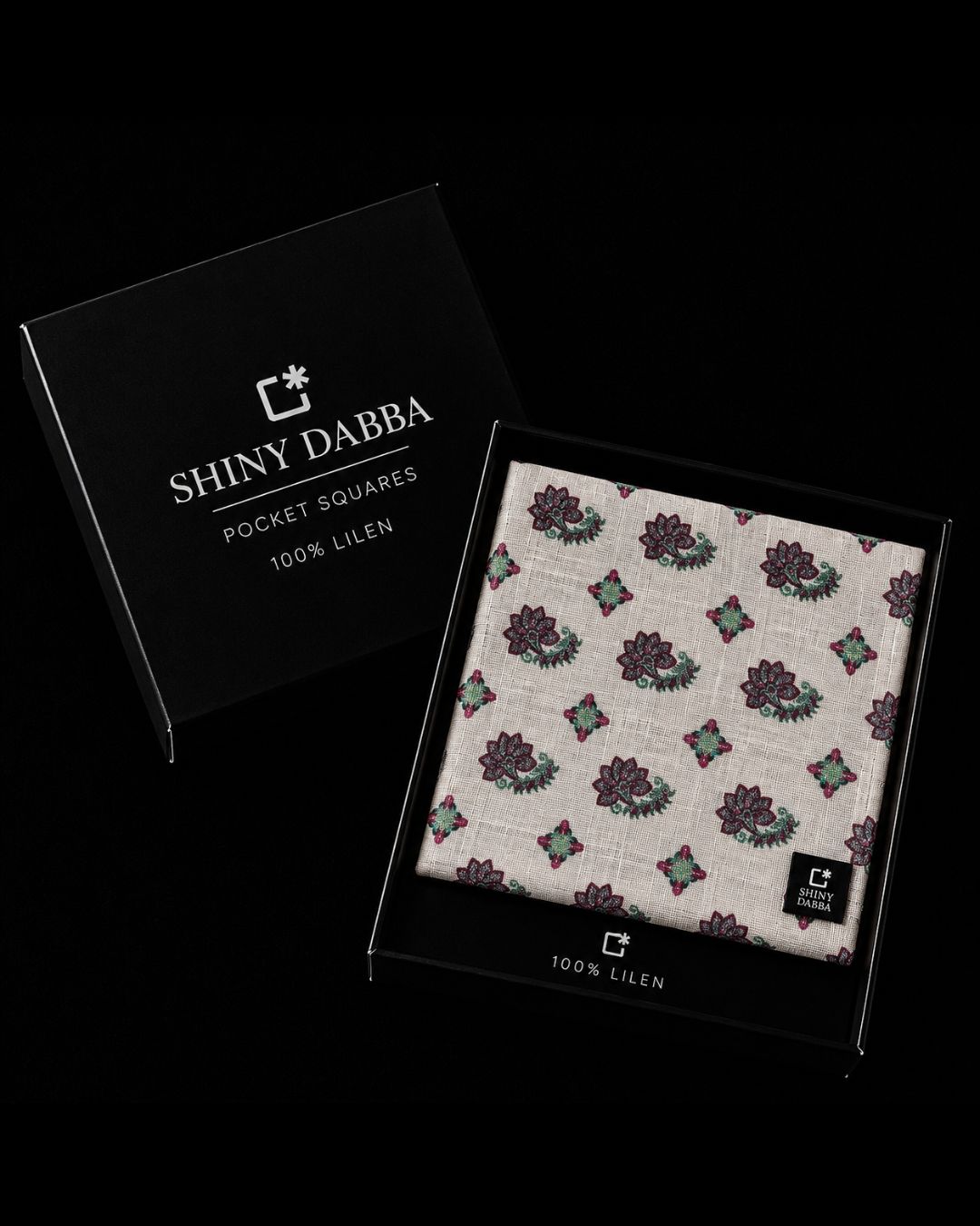Ivory Bloom Linen Pocket Square
