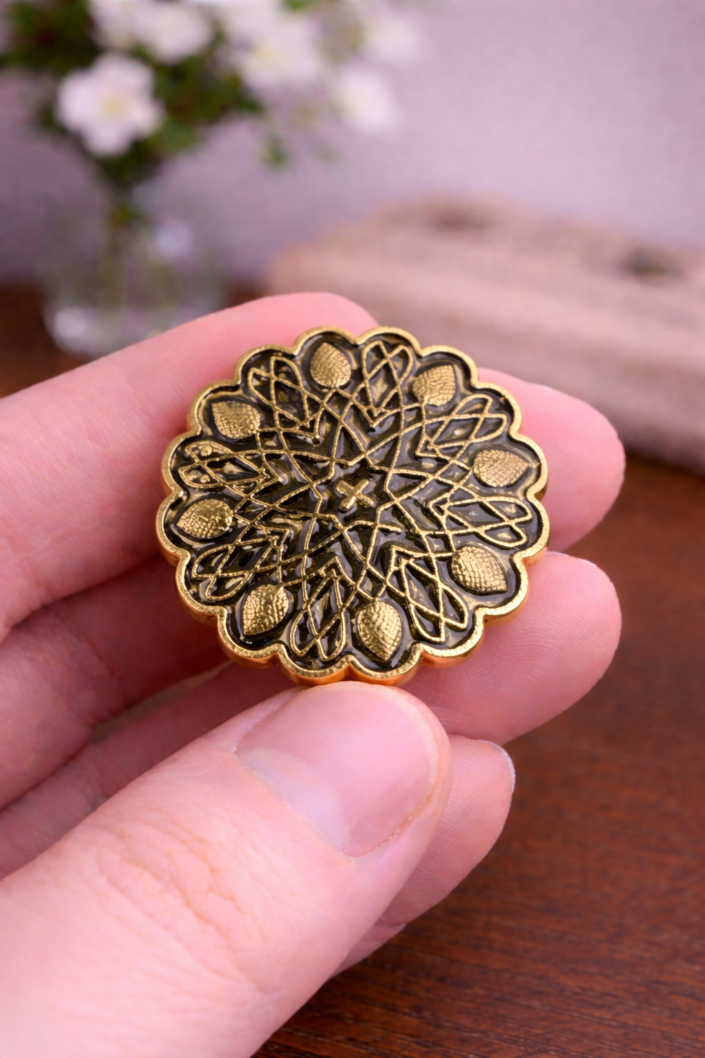 Vintage Jali Gold Bandhgala Button