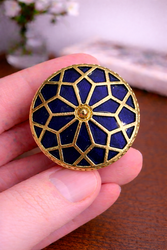 Azure Mosaic Bandhgal Button