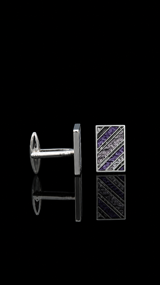Royal Violet Stripe Cufflinks