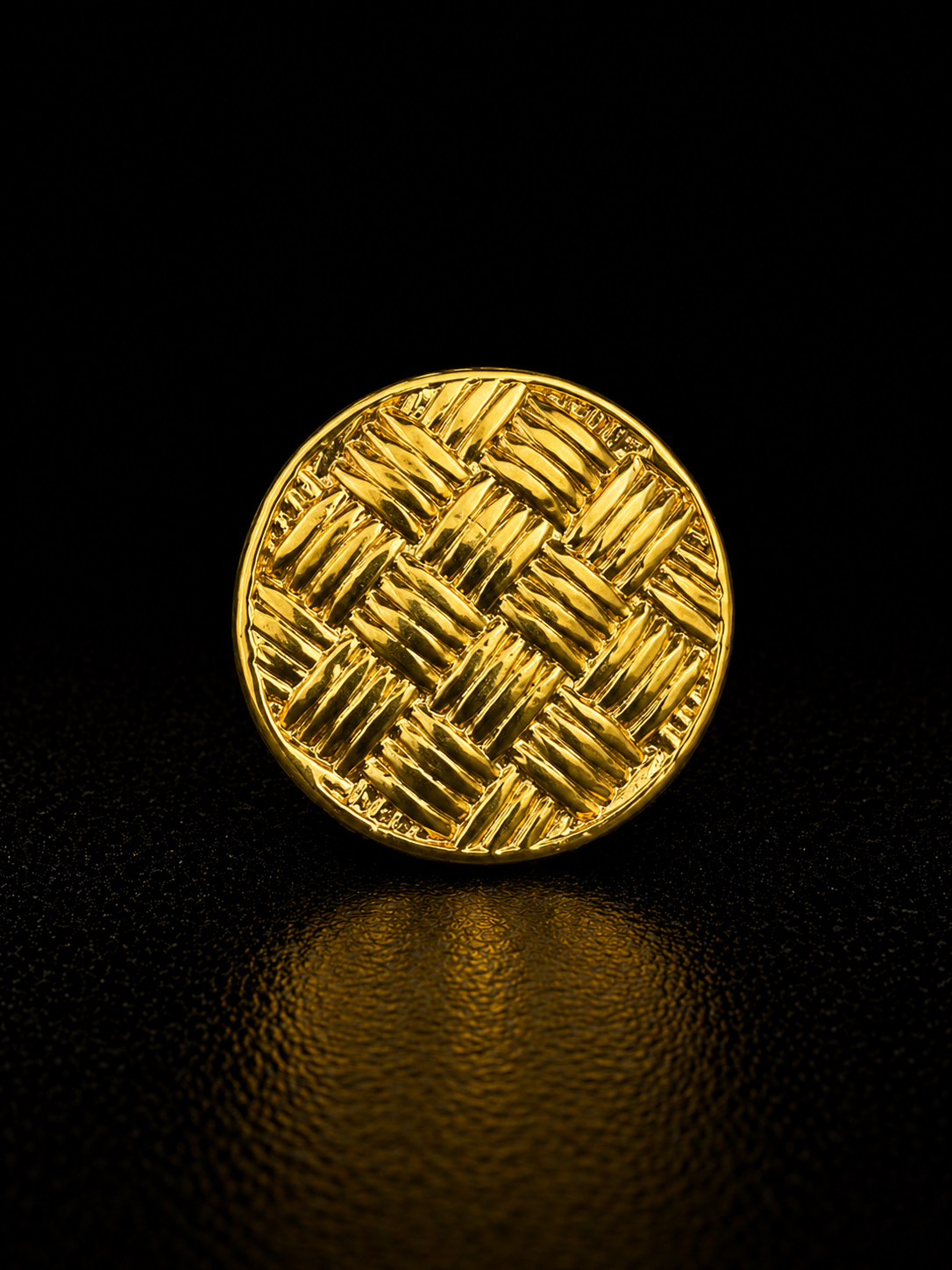Woven Gold Coin Brooch