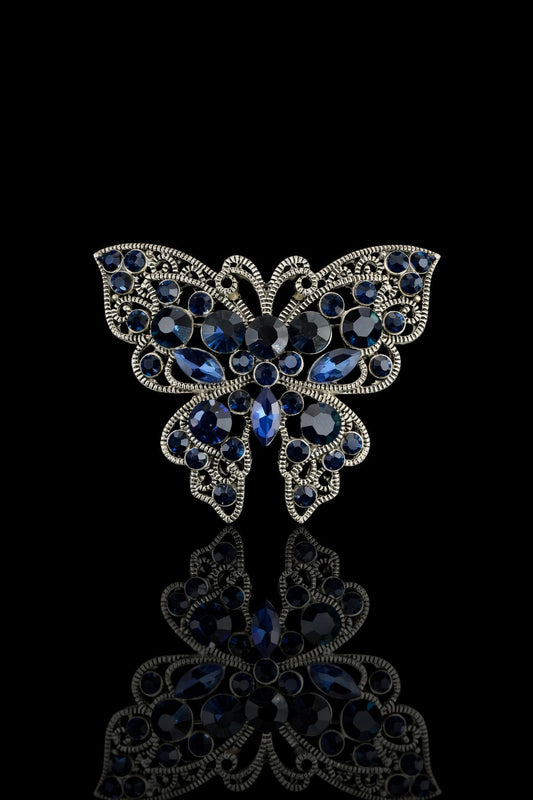 Midnight Sapphire Butterfly Brooch