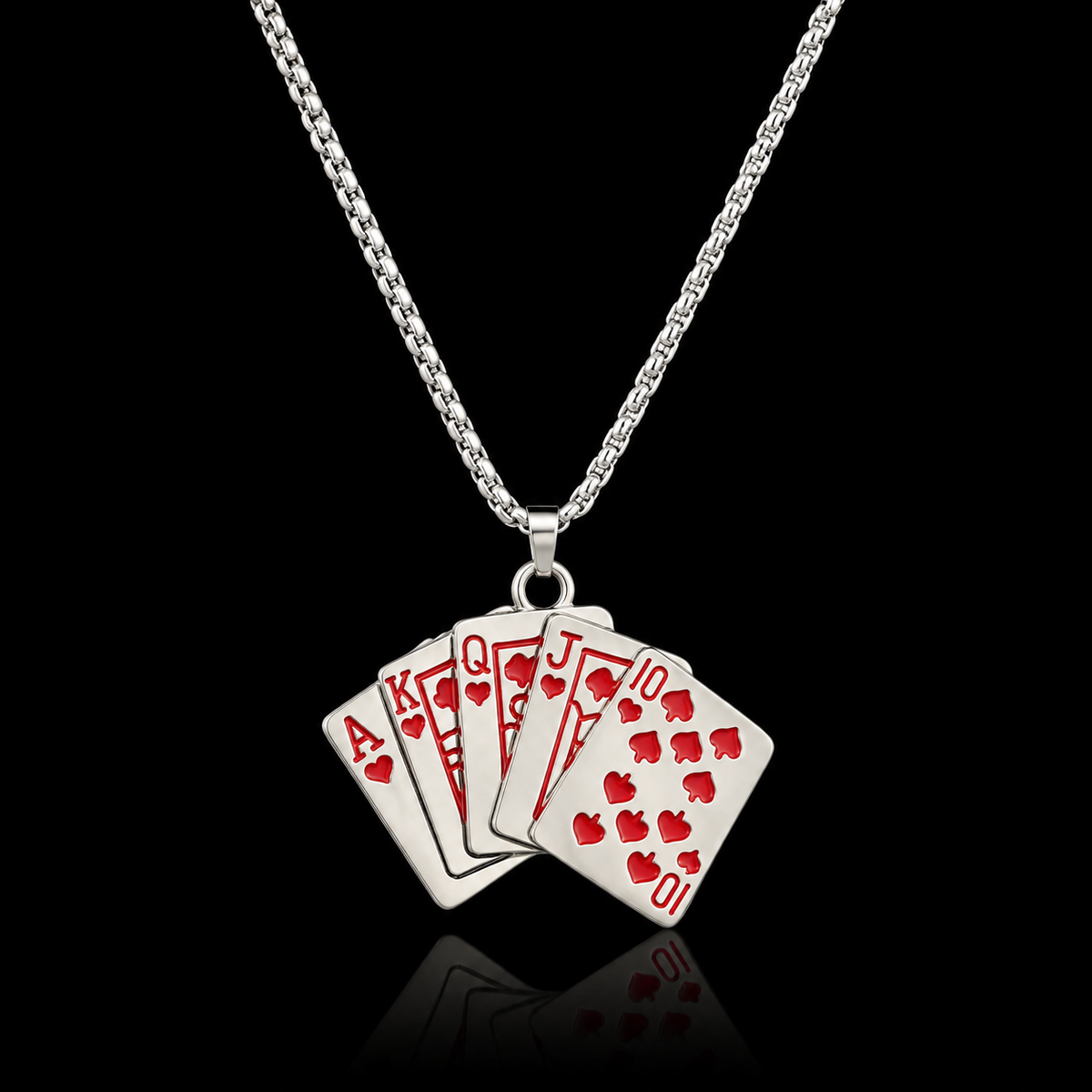 Royal Playing Cards Pendant Chain