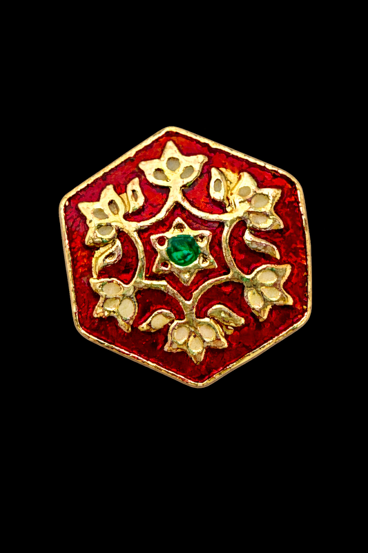 Floral Hexagon Kurta Button