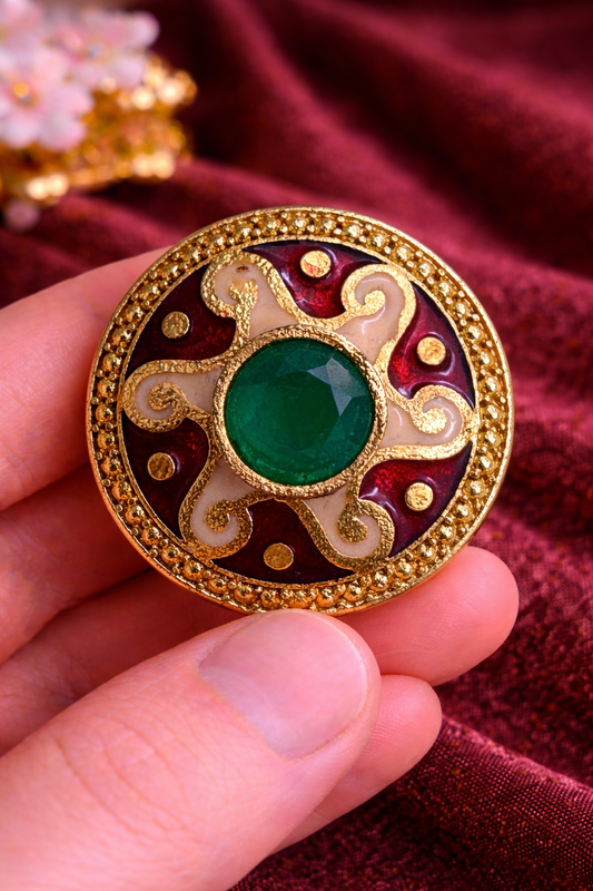 Emerald Crest Heritage Bandhgala Button
