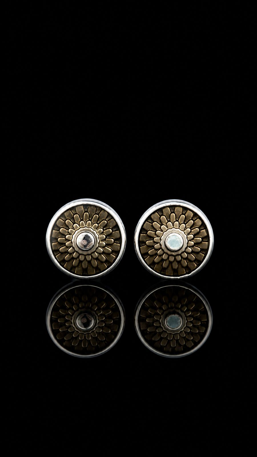 Vintage Sunburst Round Cufflinks