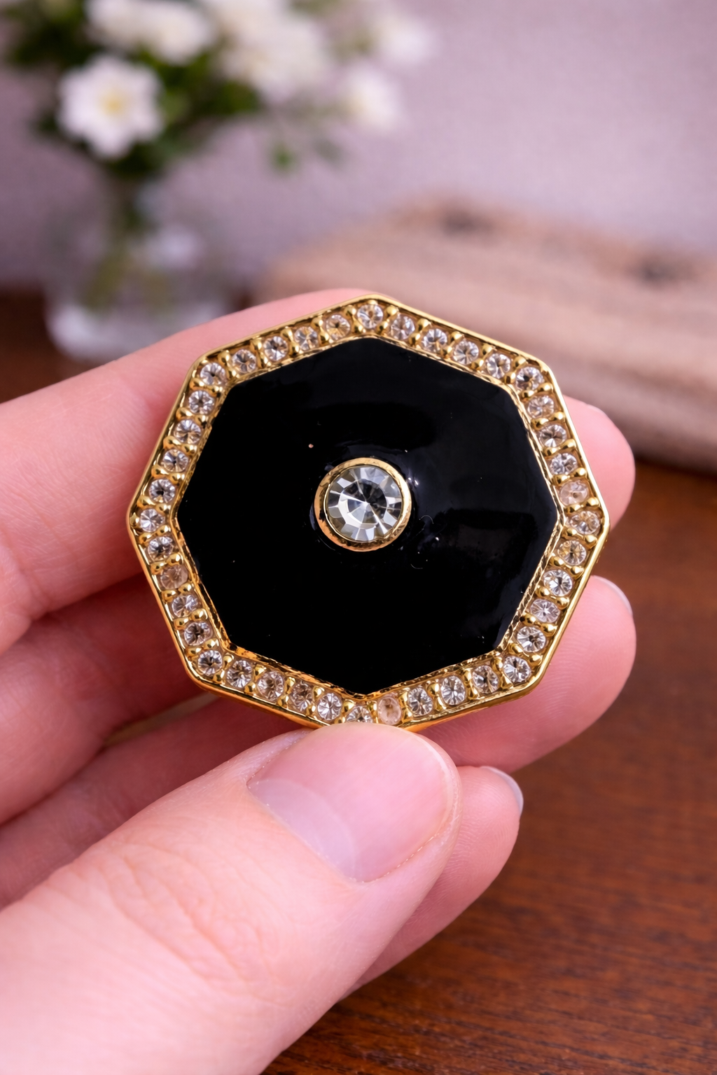 Gulab Noor Octagon Bandhgala Button