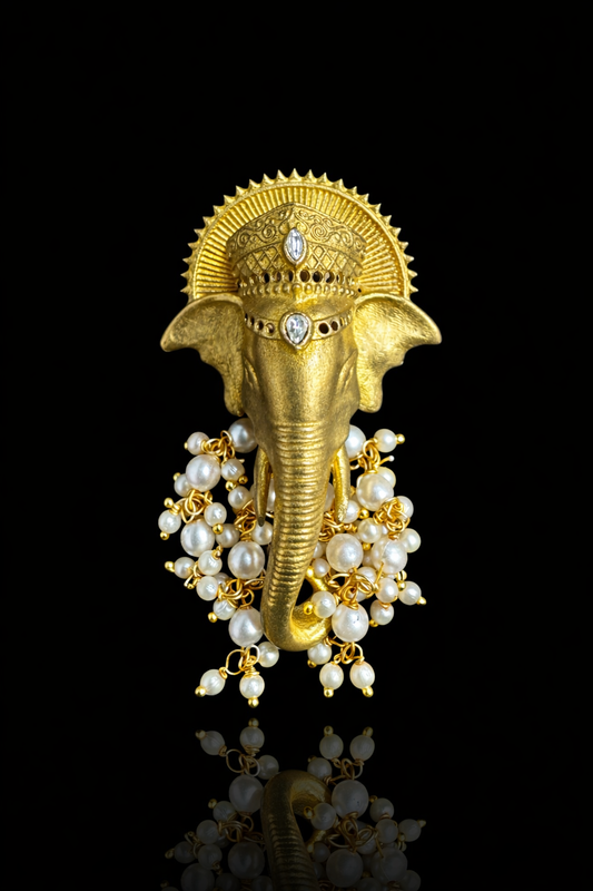 Divine Ganesha Pearl Brooch