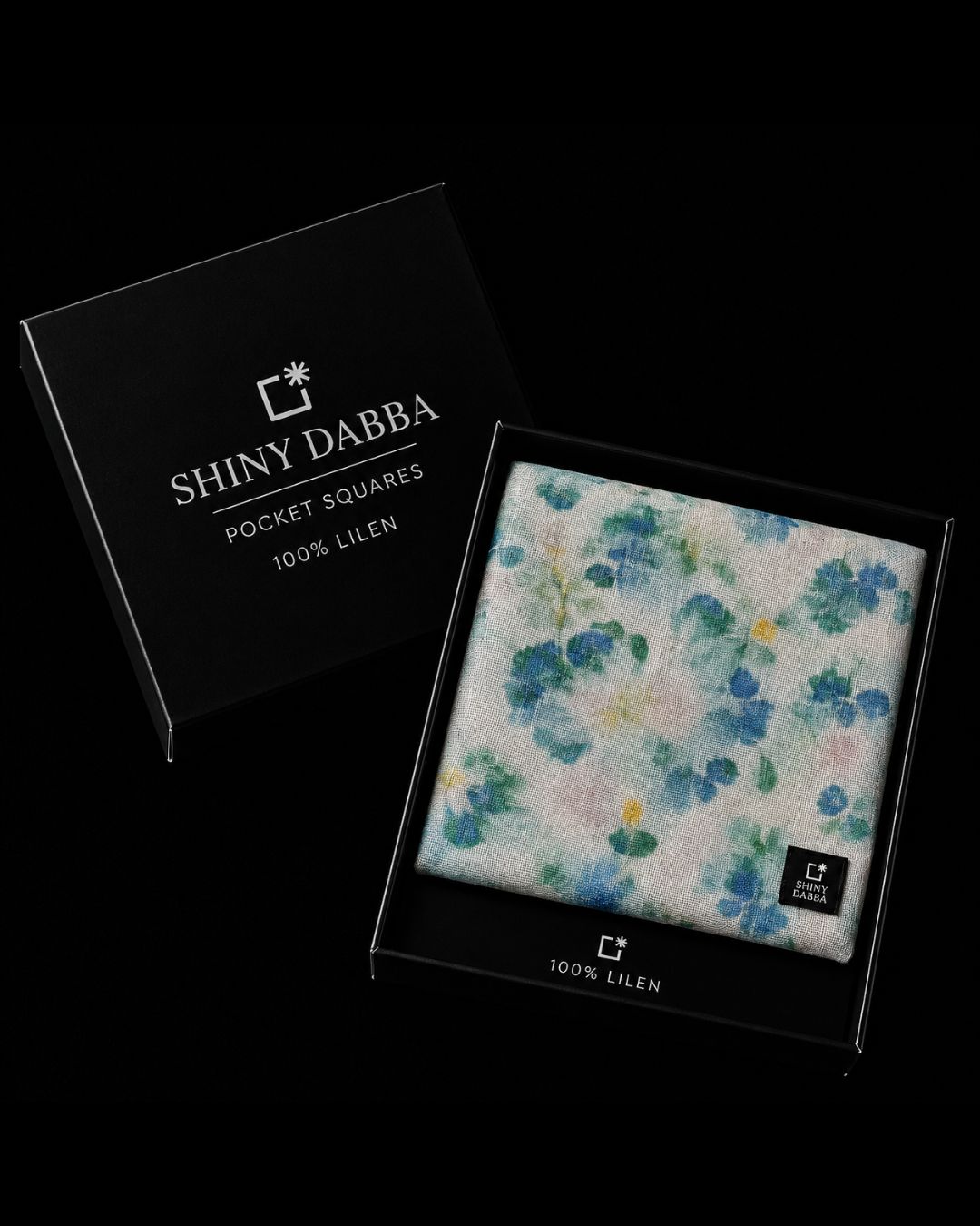 Blue Meadow Linen Pocket Square