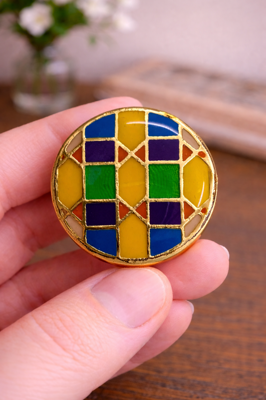 Regal Mosaic Brass Button Set