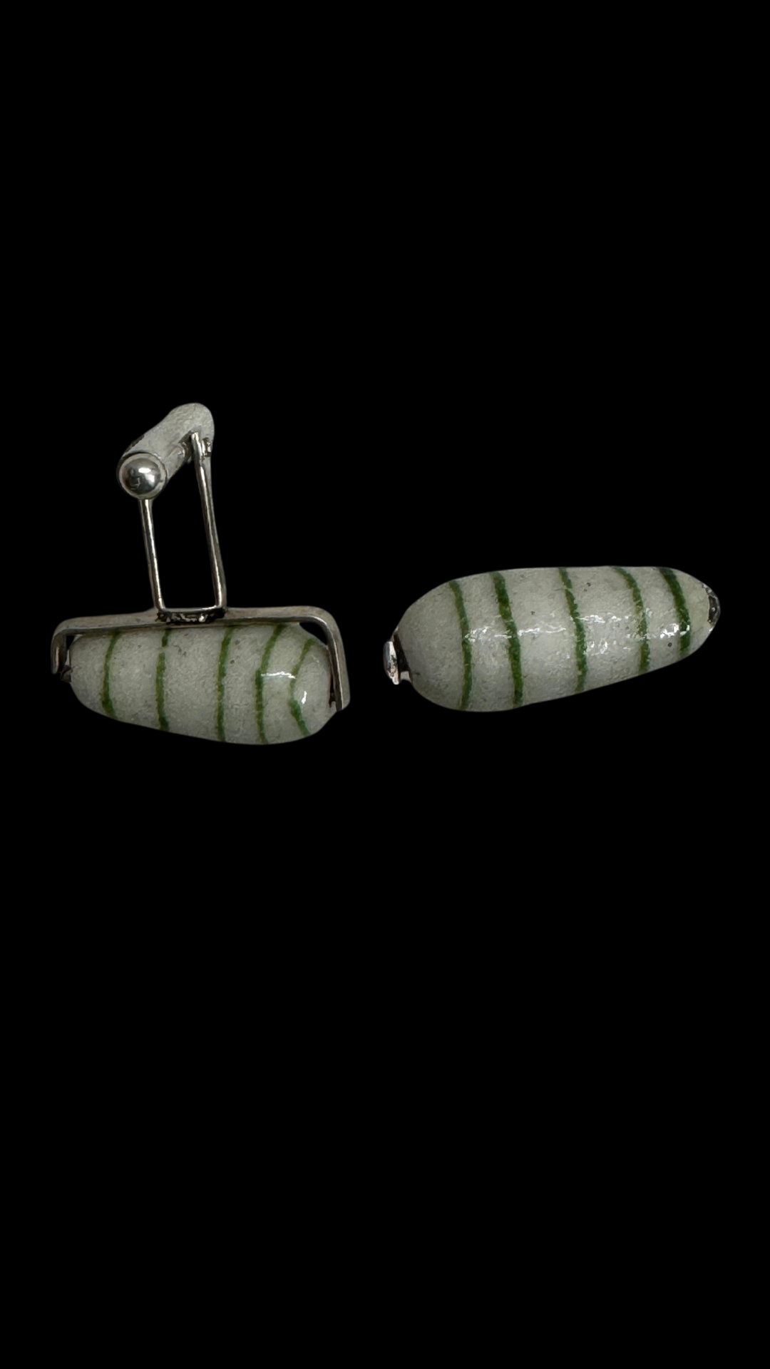 Blue Pottery Teardrop Cufflinks