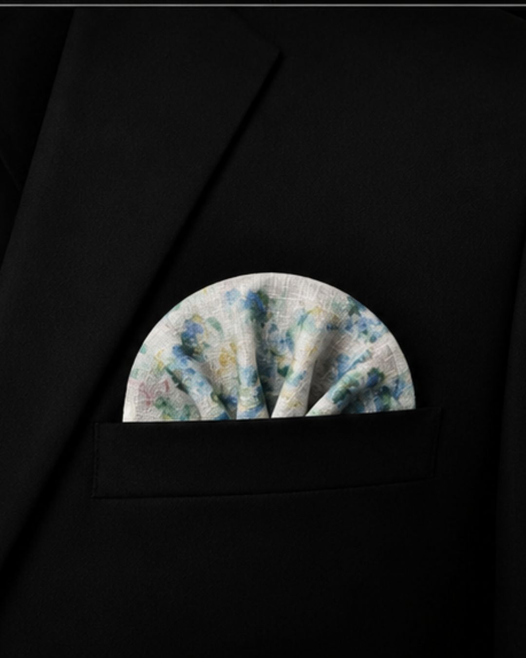 Blue Meadow Linen Pocket Square