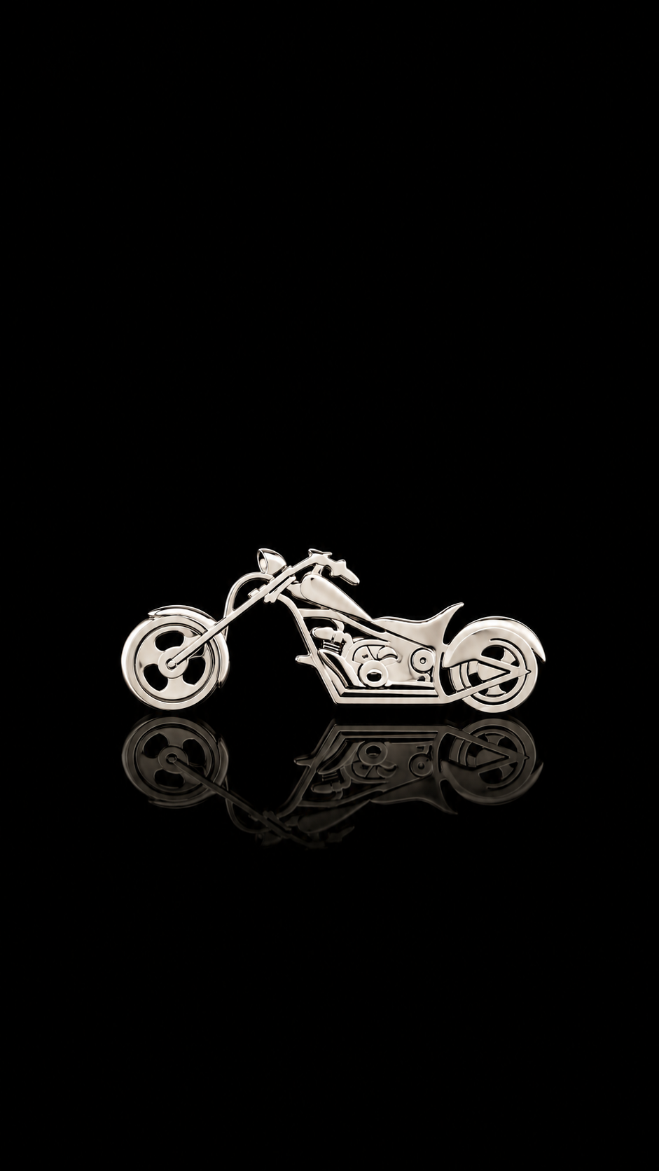 Silver Motorcycle Rider Brooch