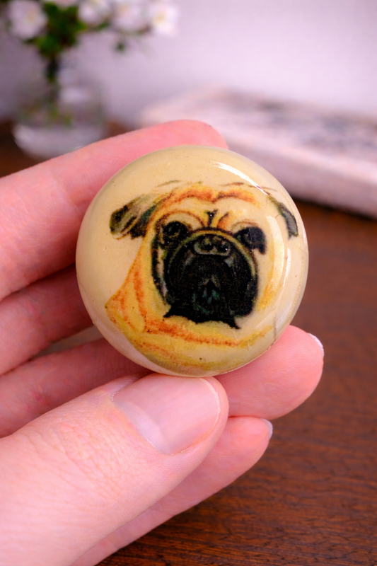 Royal Pug – Hand-Painted Bandhgla Button