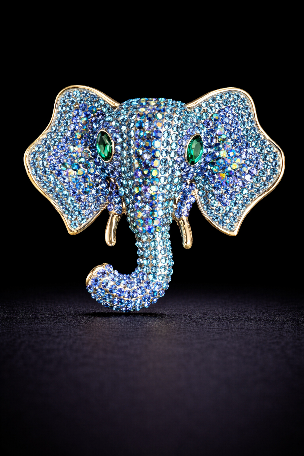 Statement Crystal Elephant Brooch