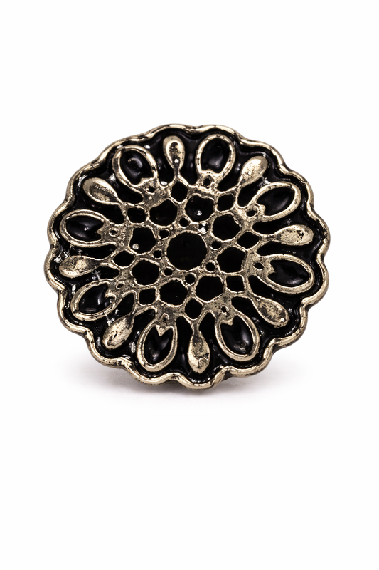 Midnight Floral Kurta Button