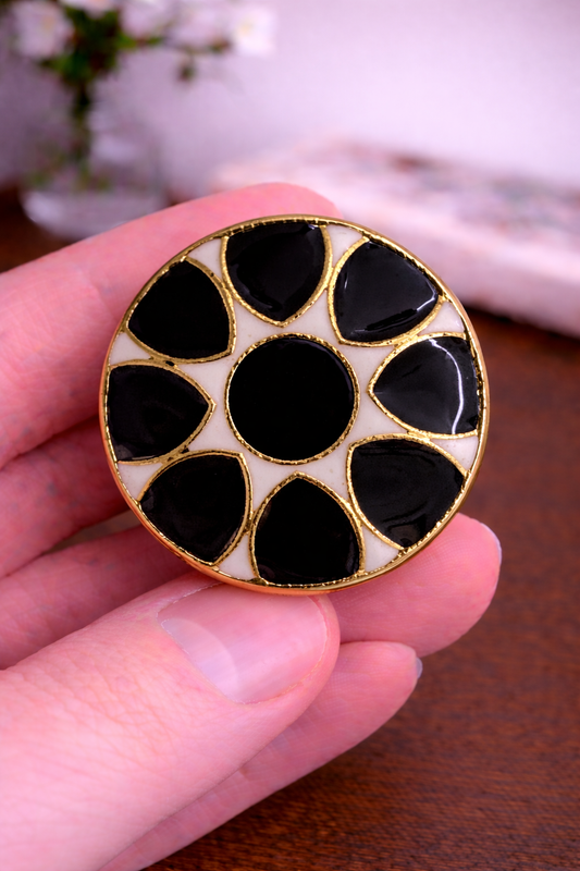 Noir Petal Bandhgala Button