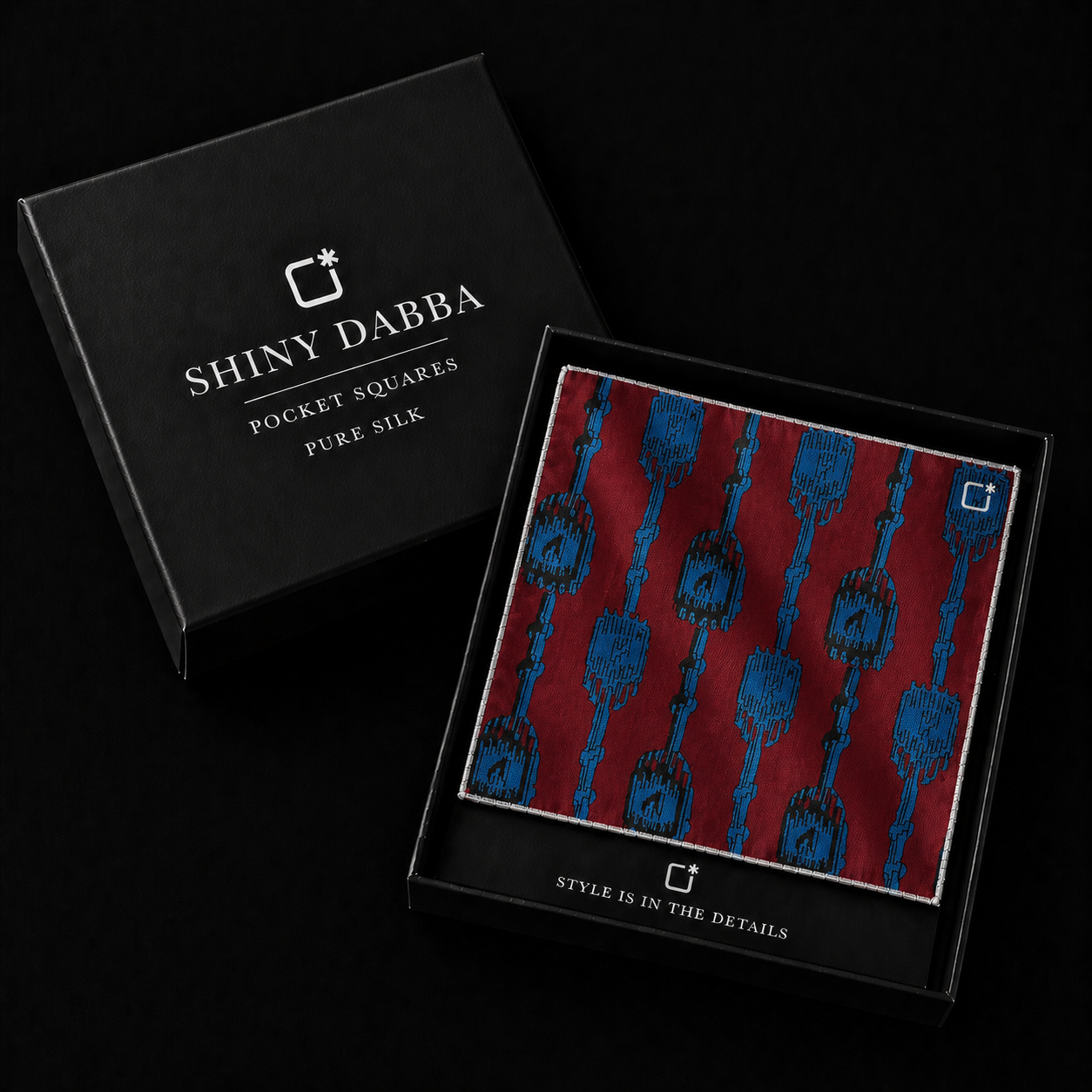 Regal Motif Silk Pocket Square