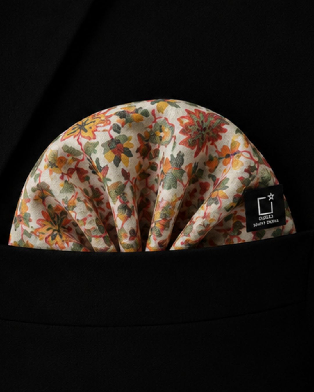 Name: Autumn Blossom Pashmina Kani Pocket Square