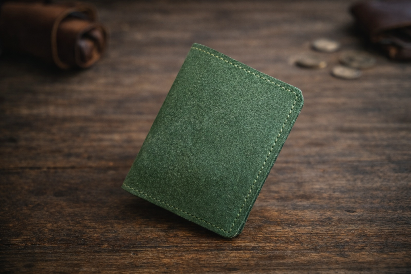 Forest Edge Suede Card Wallet