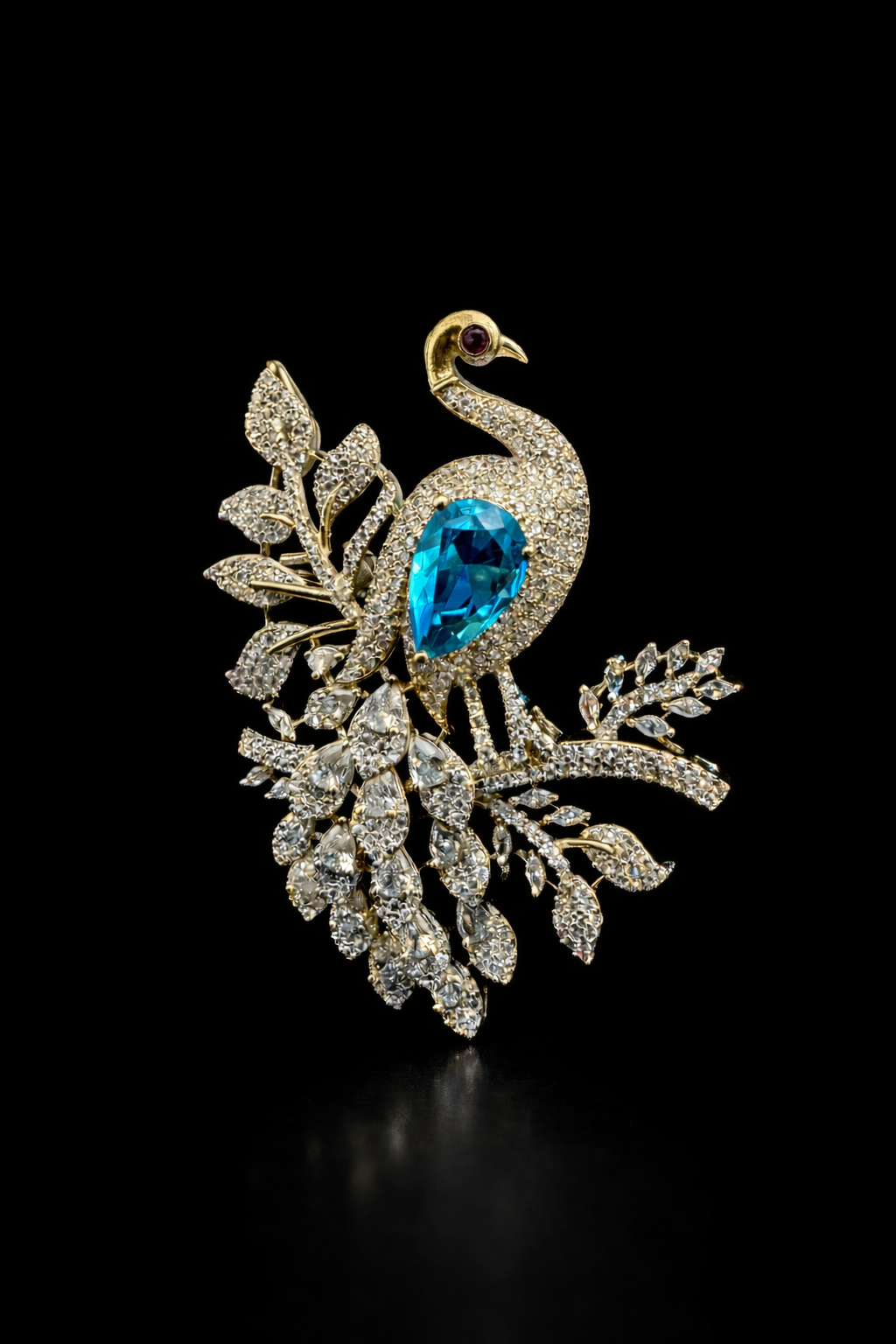Royal Peacock Crest Brooch