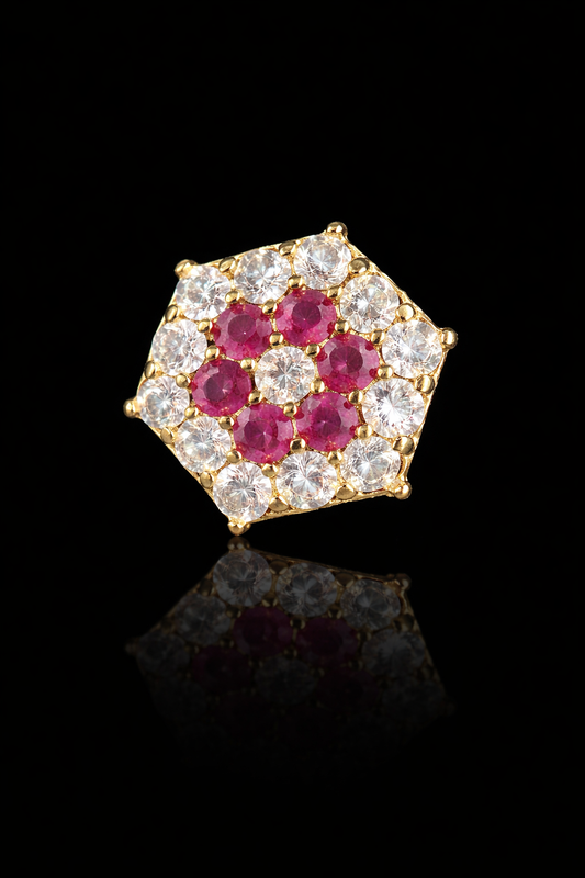 Ruby Crown Hex Kurta Button